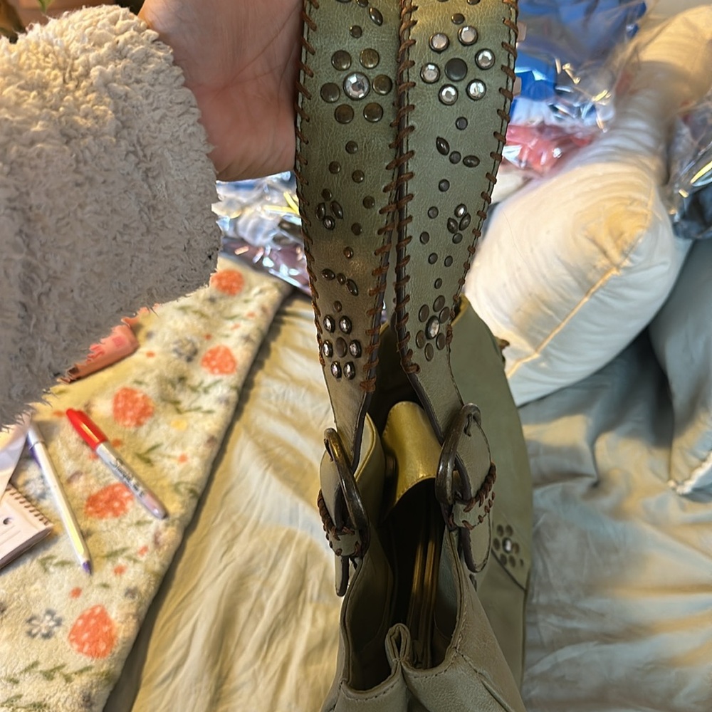 Y2K olive green Nine West leather shoulder bag - Picture 9 of 14